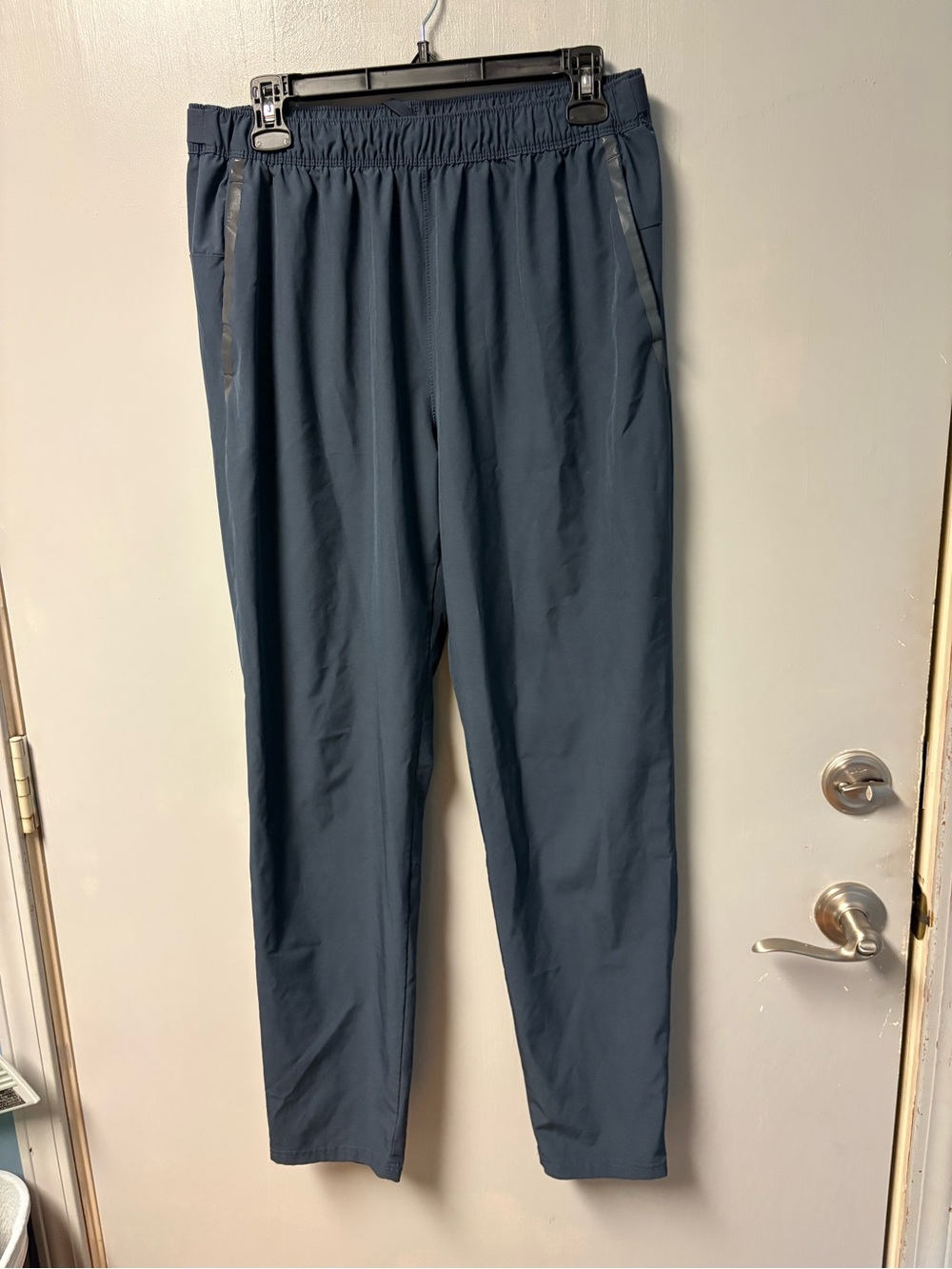 Men's Athletic Drawstring Pants - Navy size Large